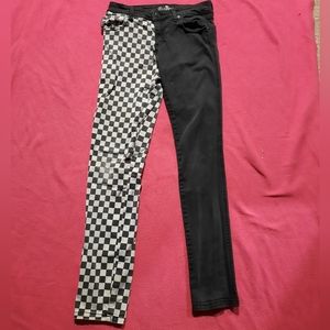Royal bones half checkered jeans